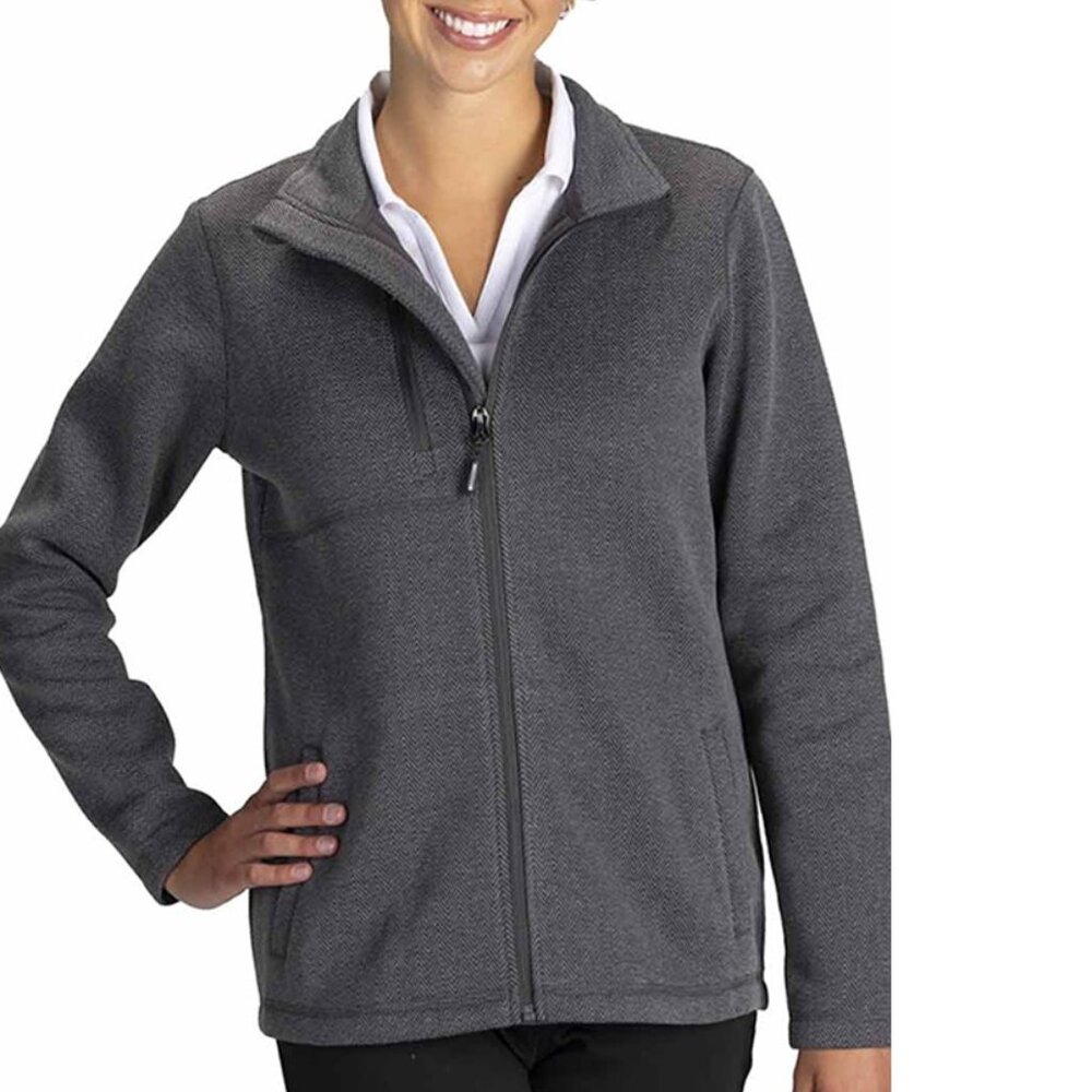 Edwards Womens Sweater Knit Jacket Steel Herringbone Size L (New).